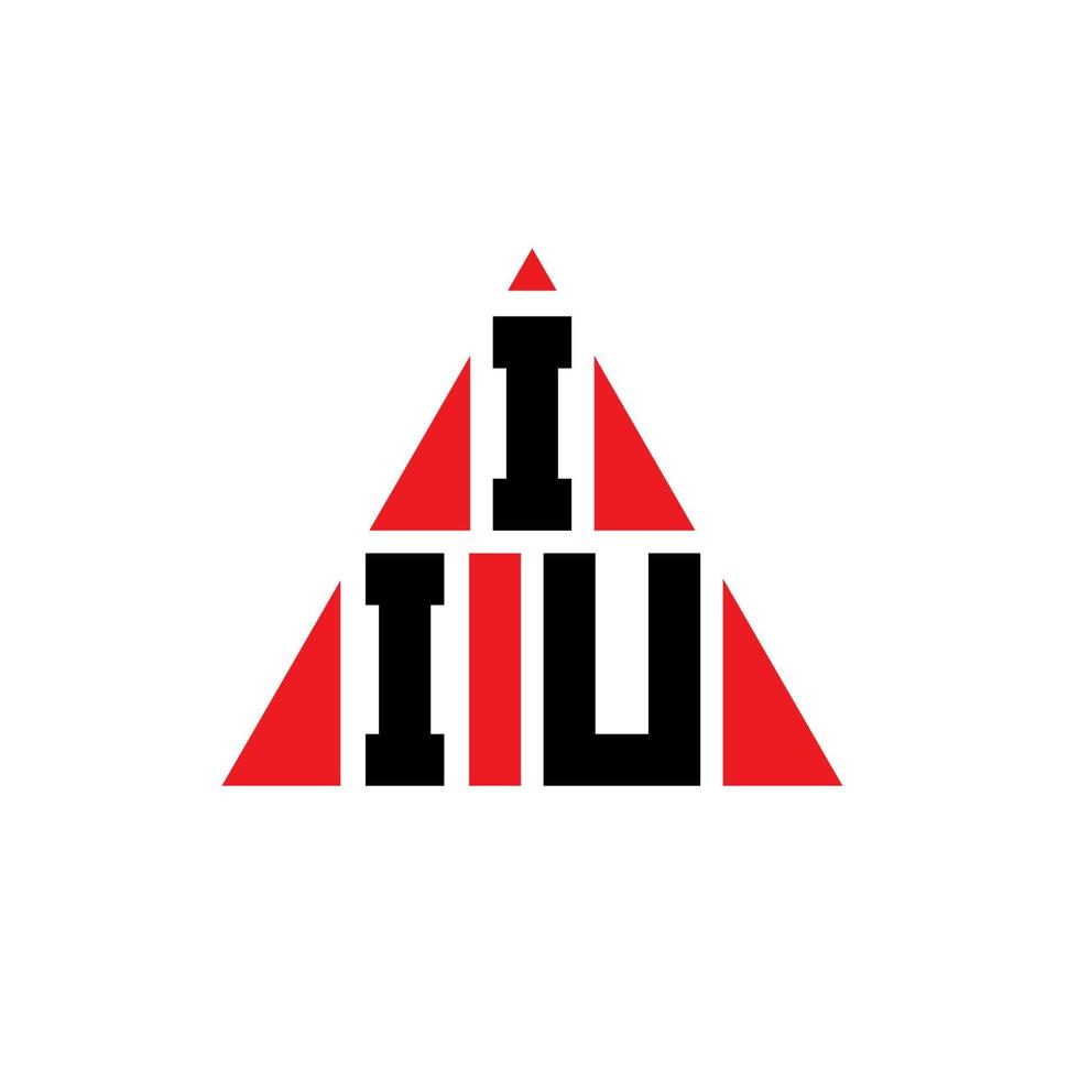 IIU triangle letter logo design with triangle shape. IIU triangle logo design monogram. IIU triangle vector logo template with red color. IIU triangular logo Simple, Elegant, and Luxurious Logo.
