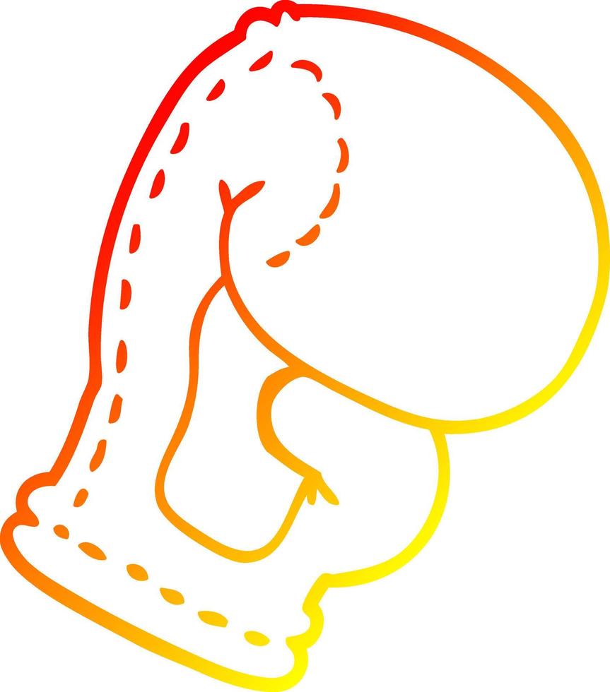 warm gradient line drawing cartoon boxing glove vector