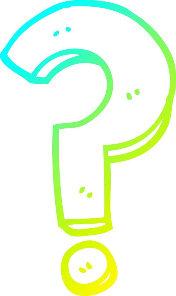 cold gradient line drawing cartoon question mark vector