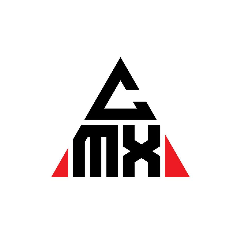CMX triangle letter logo design with triangle shape. CMX triangle logo design monogram. CMX triangle vector logo template with red color. CMX triangular logo Simple, Elegant, and Luxurious Logo.
