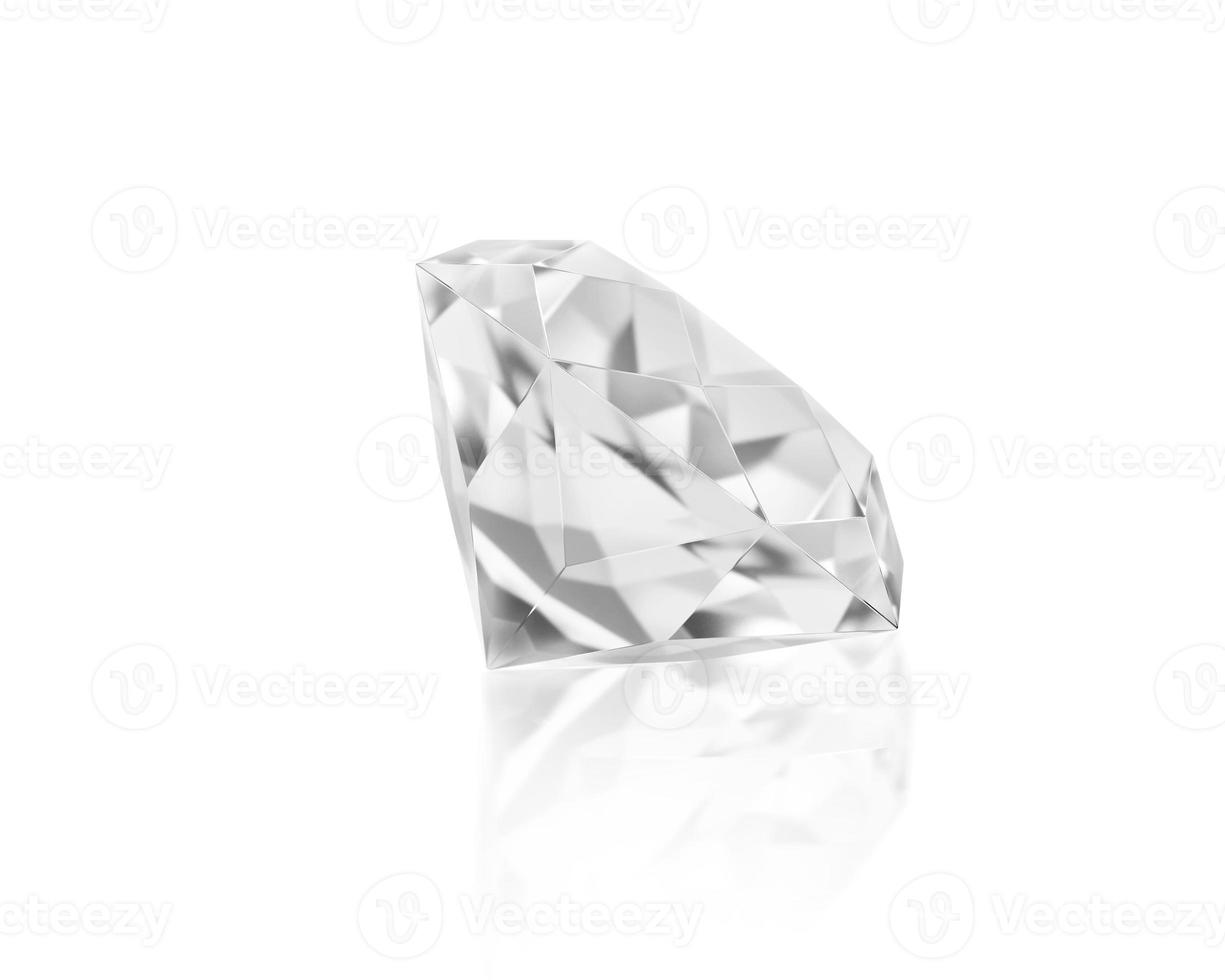 Dazzling diamond on white background photo