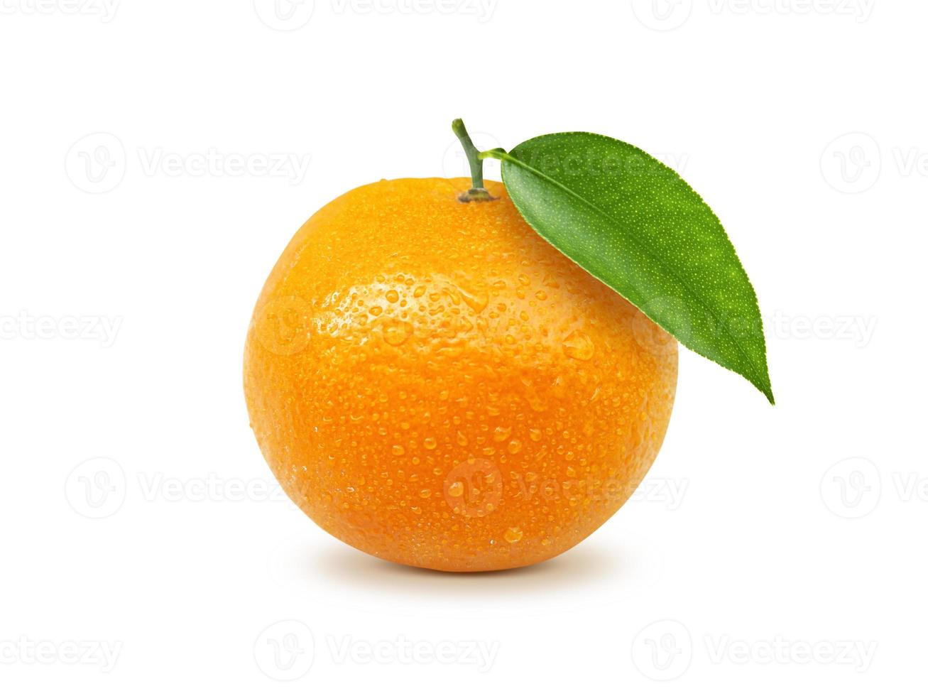 Ripe orange isolated on white background photo