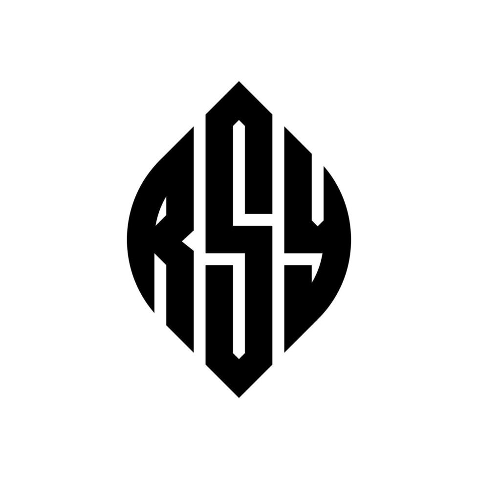 diseño de logotipo de letra de círculo rsy con forma de círculo y elipse. letras de elipse rsy con estilo tipográfico. las tres iniciales forman un logo circular. vector de marca de letra de monograma abstracto del emblema del círculo rsy.