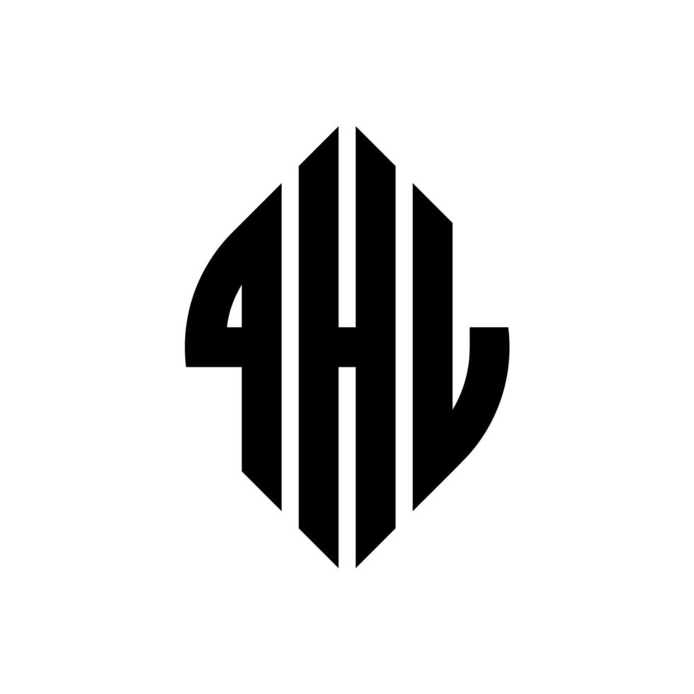 diseño de logotipo de letra de círculo qhl con forma de círculo y elipse. qhl letras elipses con estilo tipográfico. las tres iniciales forman un logo circular. vector de marca de letra de monograma abstracto del emblema del círculo qhl.