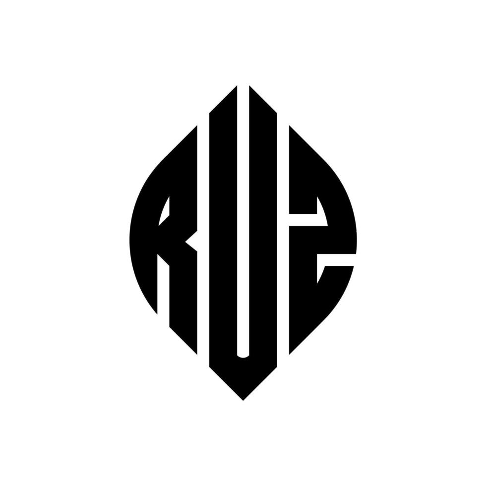diseño de logotipo de letra de círculo ruz con forma de círculo y elipse. ruz letras elipses con estilo tipográfico. las tres iniciales forman un logo circular. vector de marca de letra de monograma abstracto del emblema del círculo ruz.