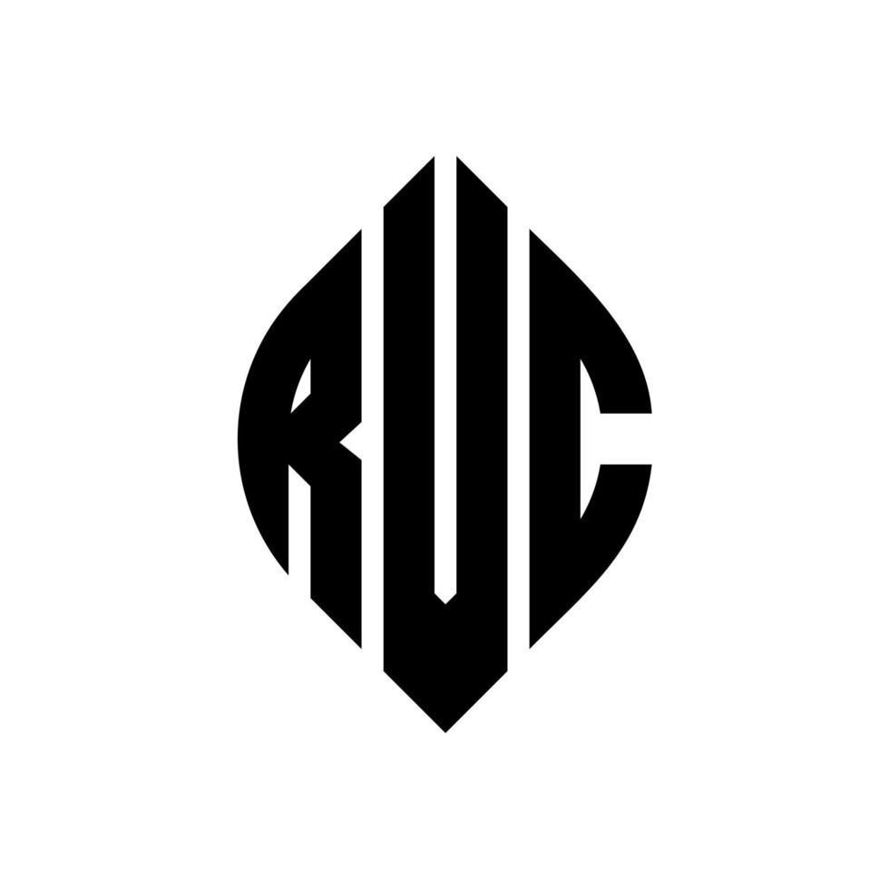 diseño de logotipo de letra de círculo rvc con forma de círculo y elipse. letras elipses rvc con estilo tipográfico. las tres iniciales forman un logo circular. rvc círculo emblema resumen monograma letra marca vector. vector