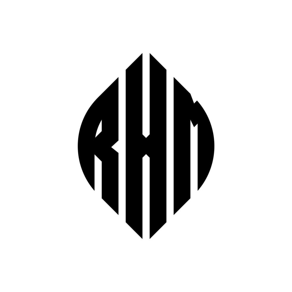 diseño de logotipo de letra circular rxm con forma de círculo y elipse. rxm letras elipses con estilo tipográfico. las tres iniciales forman un logo circular. rxm círculo emblema resumen monograma letra marca vector. vector