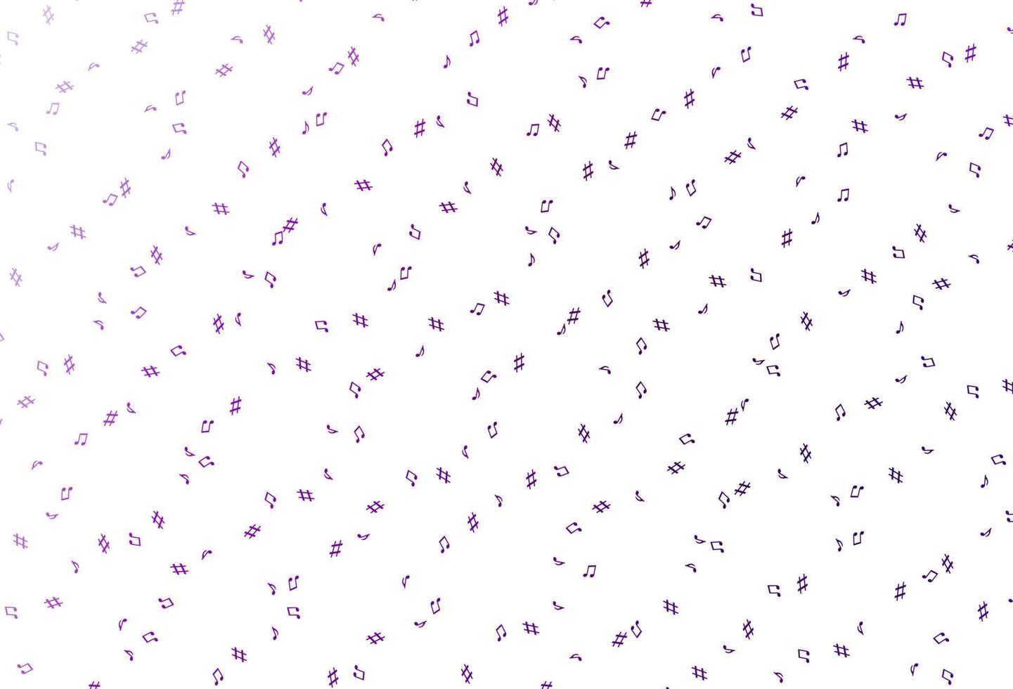 patrón de vector de color púrpura claro con elementos de la música.