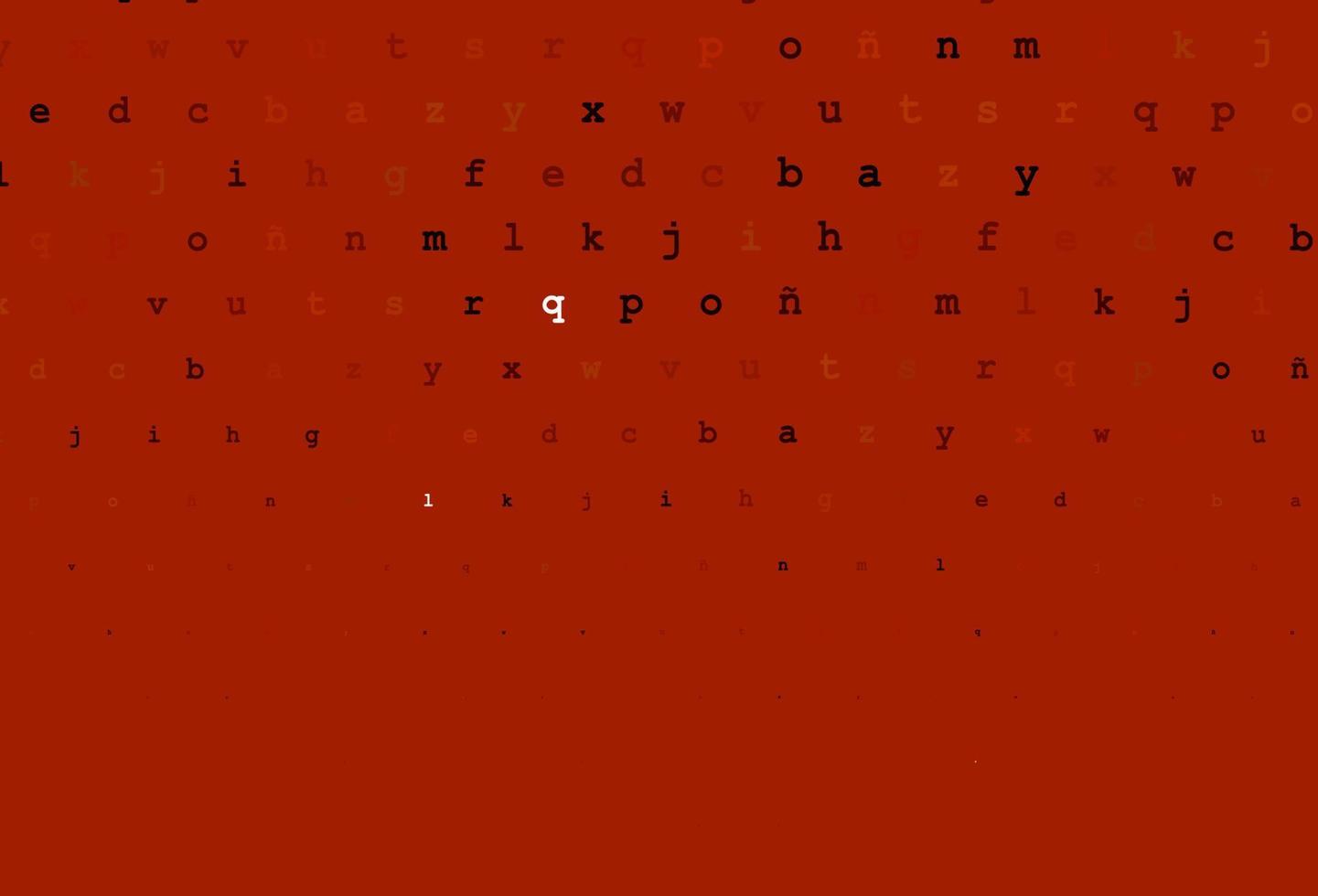 Fondo de vector rojo oscuro con signos del alfabeto.