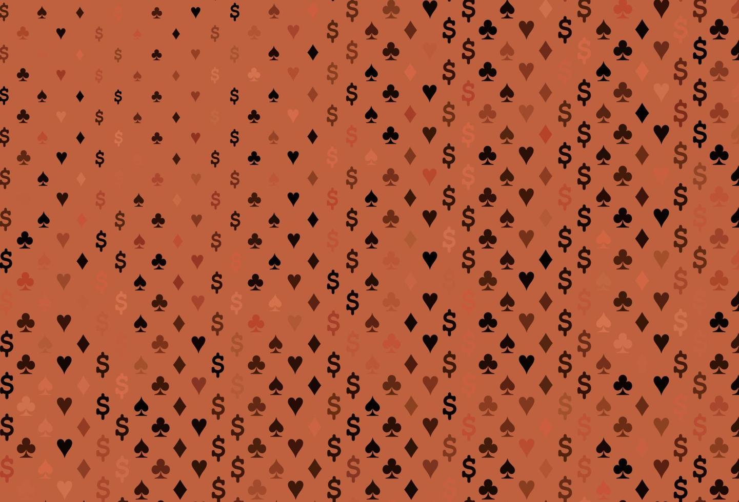 Dark red vector template with poker symbols.