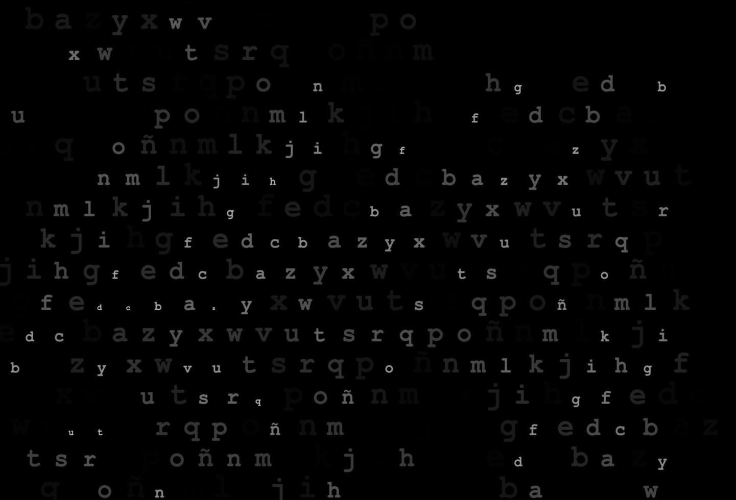 Dark silver, gray vector layout with latin alphabet.