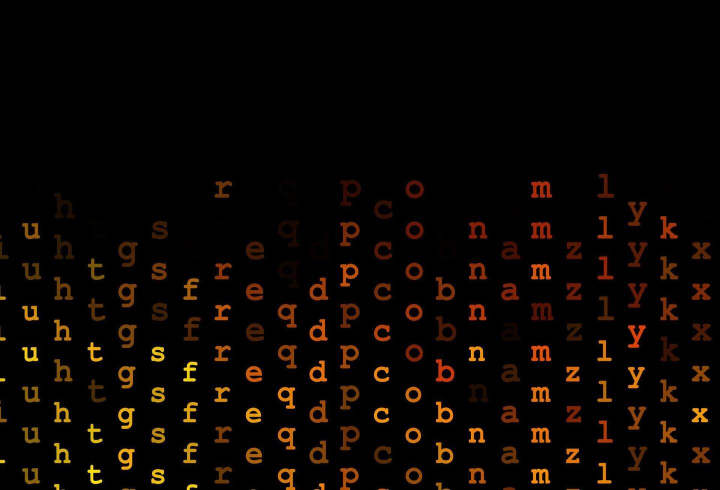 Dark yellow, orange vector pattern with ABC symbols.