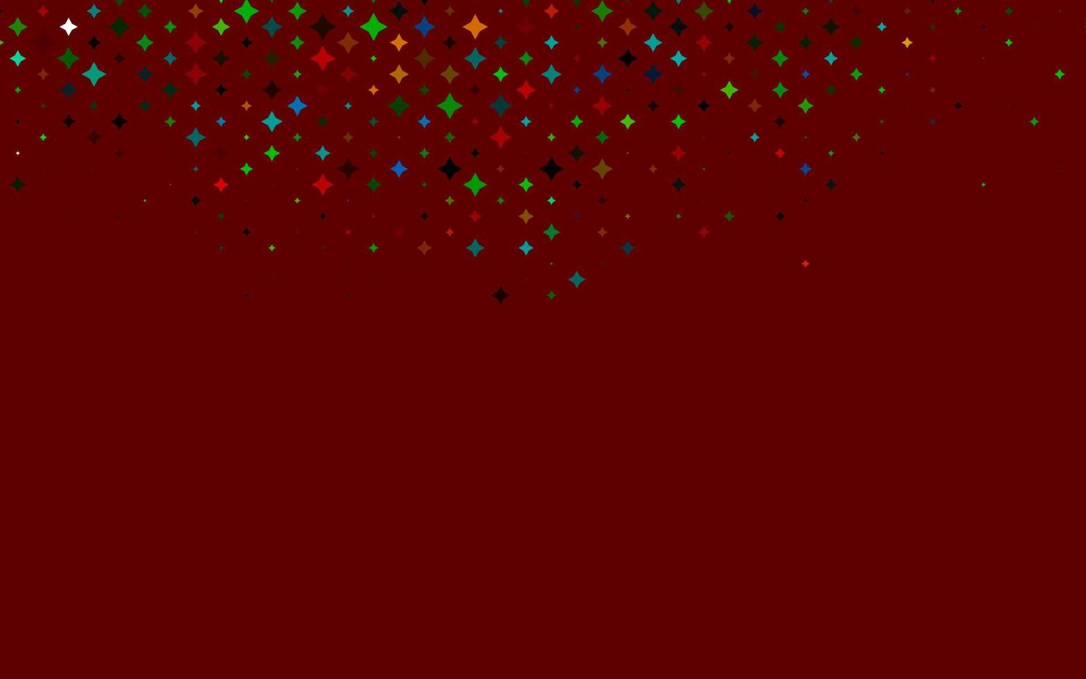 luz multicolor, patrón de vector de arco iris con estrellas de Navidad.