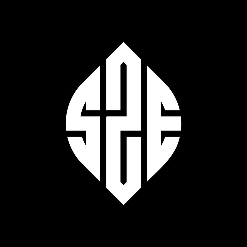 SZE circle letter logo design with circle and ellipse shape. SZE ellipse letters with typographic style. The three initials form a circle logo. SZE Circle Emblem Abstract Monogram Letter Mark Vector. vector