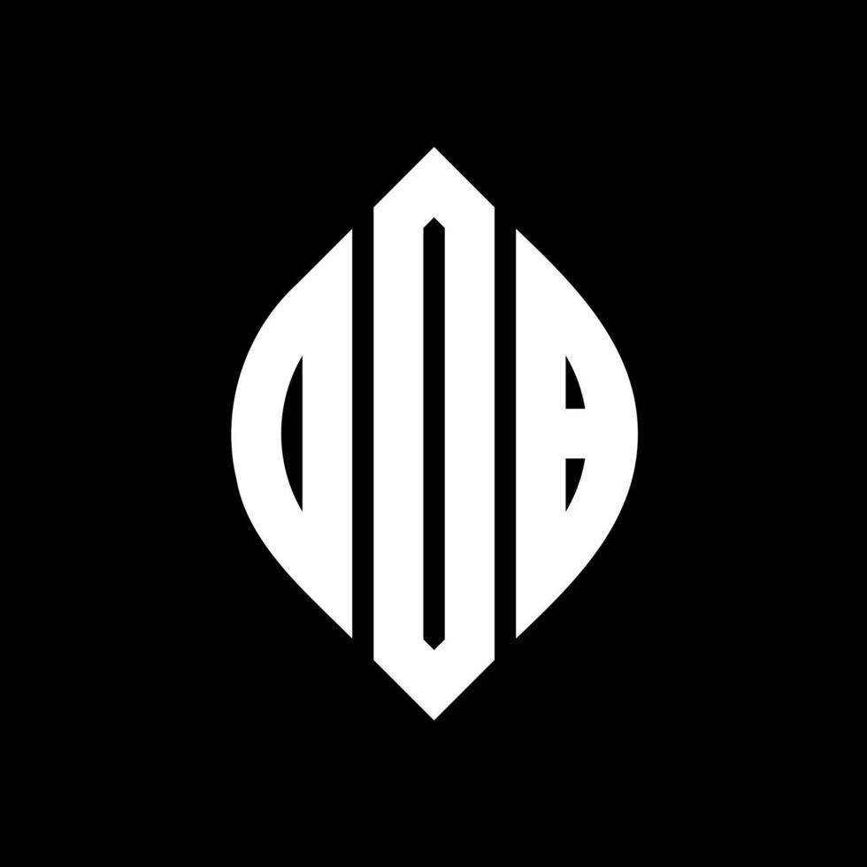 OOB circle letter logo design with circle and ellipse shape. OOB ellipse letters with typographic style. The three initials form a circle logo. OOB Circle Emblem Abstract Monogram Letter Mark Vector. vector