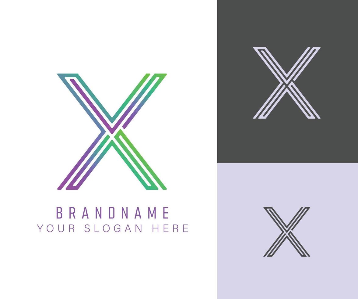 Monogram logo alphabet letter X with neon color, suitable for logos, titles and headers vector