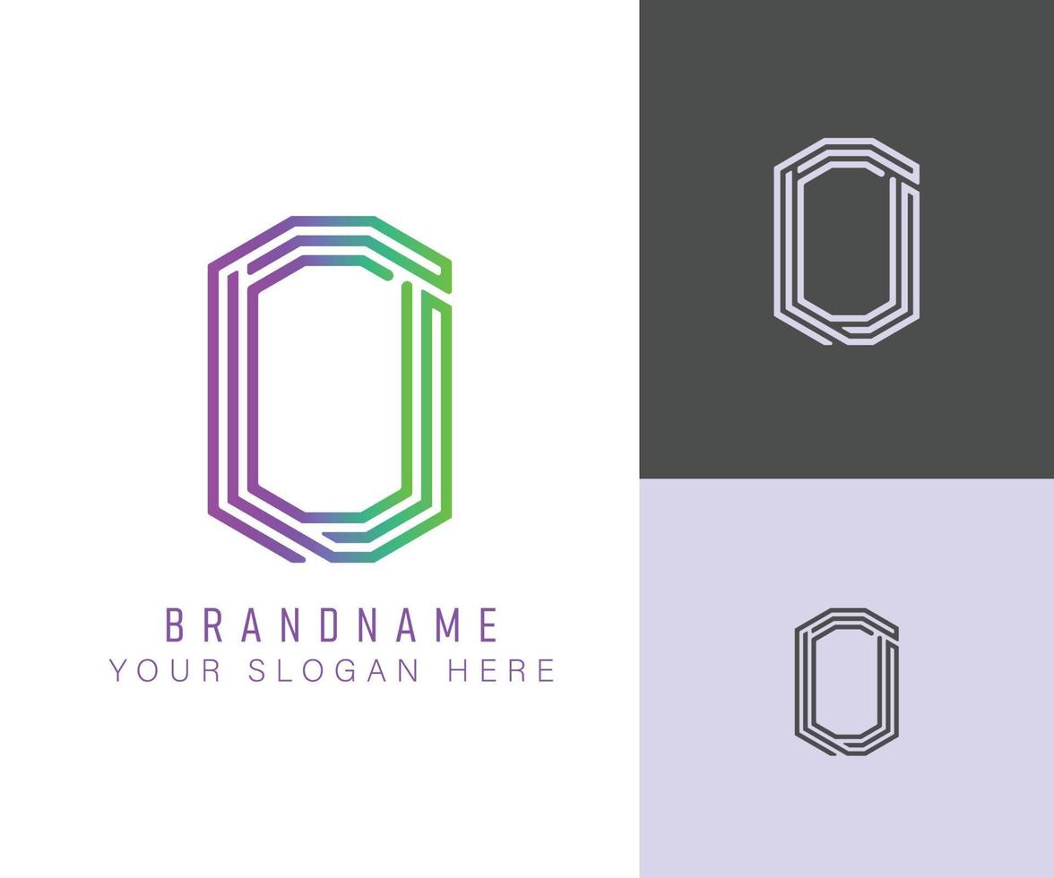 Monogram logo alphabet letter O with neon color, suitable for logos, titles and headers vector