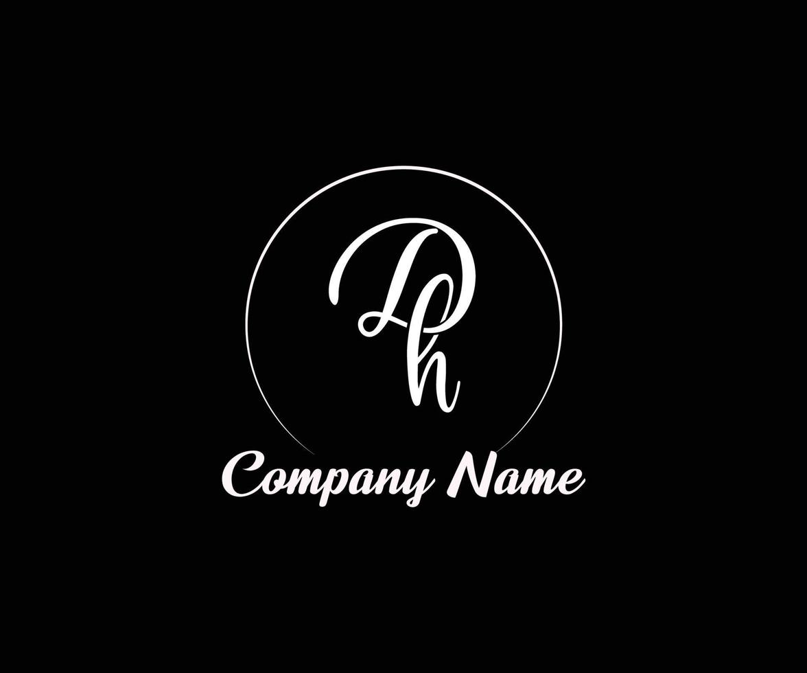 Monogram Logo With Letter DH. Creative typography logo for company or business vector