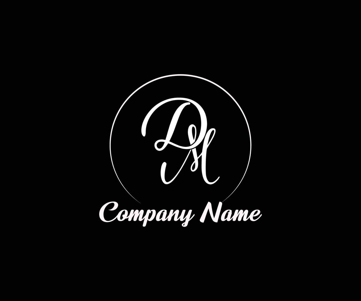 Monogram Logo With Letter DM. Creative typography logo for company or business vector