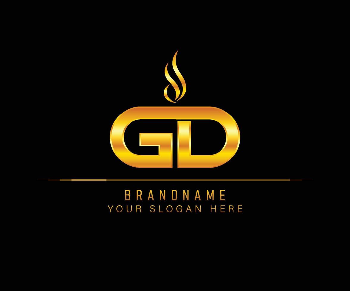 GD Letter gold logo template. Initial letter Luxury logo template. vector