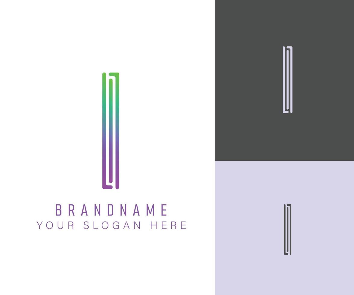Monogram logo alphabet letter I with neon color, suitable for logos, titles and headers vector