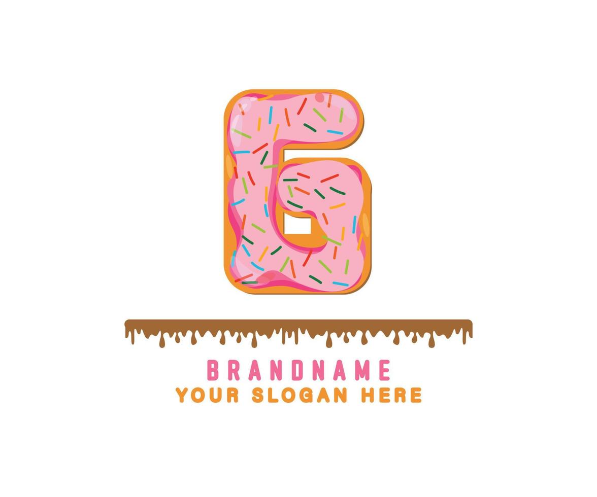The pink pastel donut bread alphabet with the letter G is suitable for logos, titles and headers vector