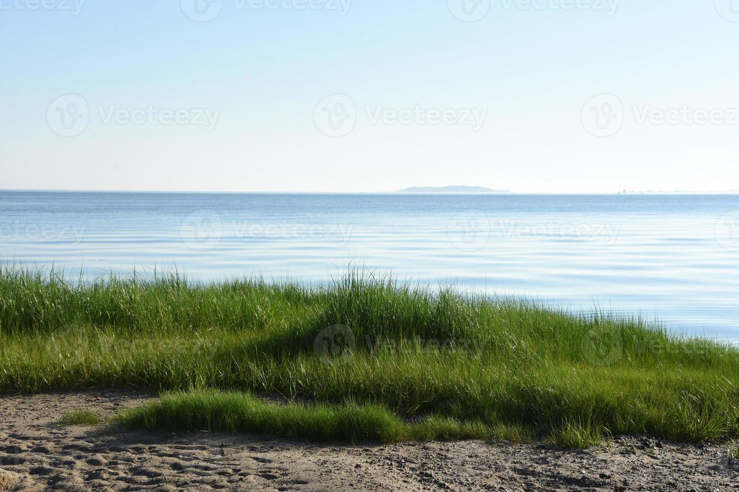 Bay Views from the Beach with Marsh Grass photo