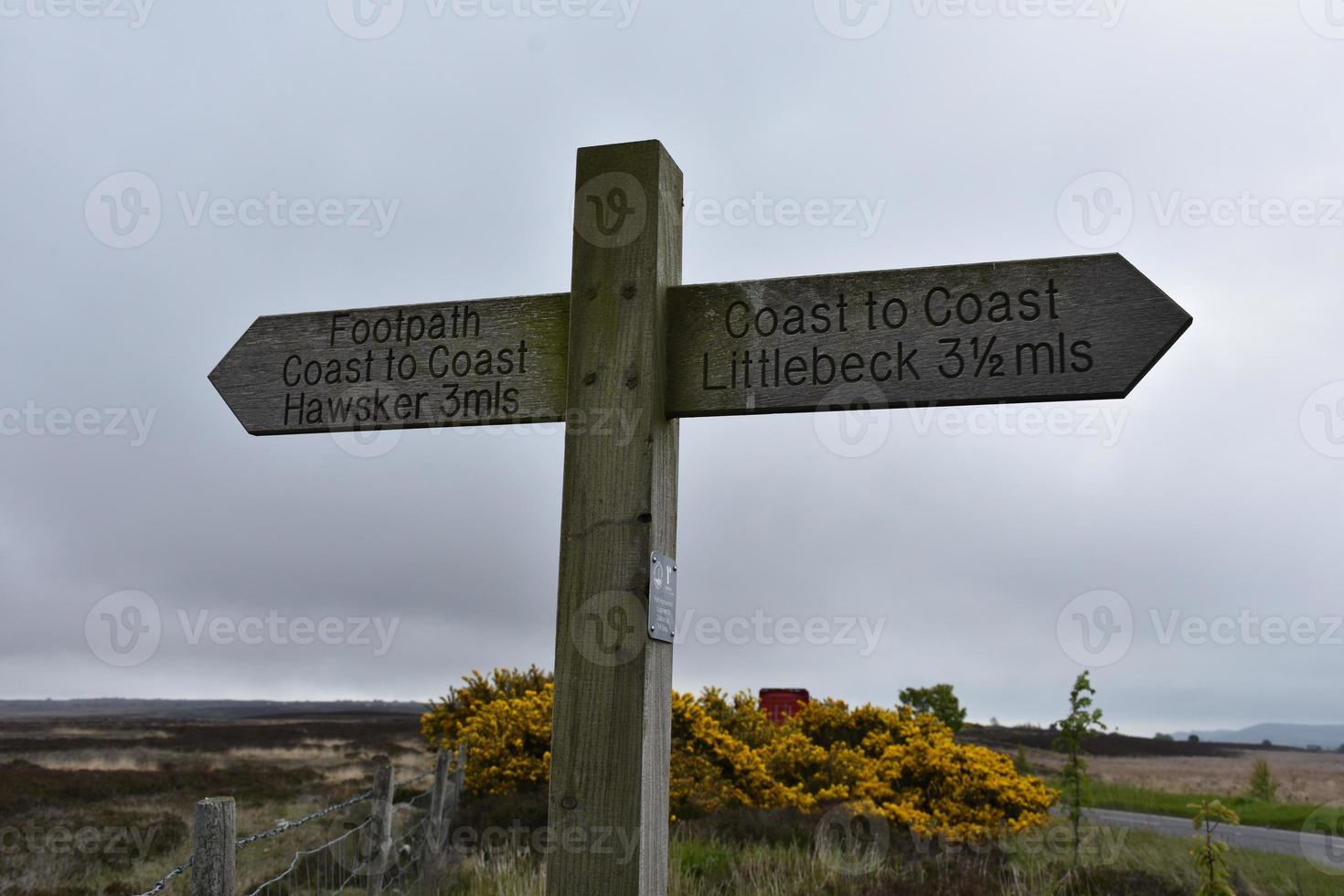 Wood Route Marker Along Coast to Coast Walk photo