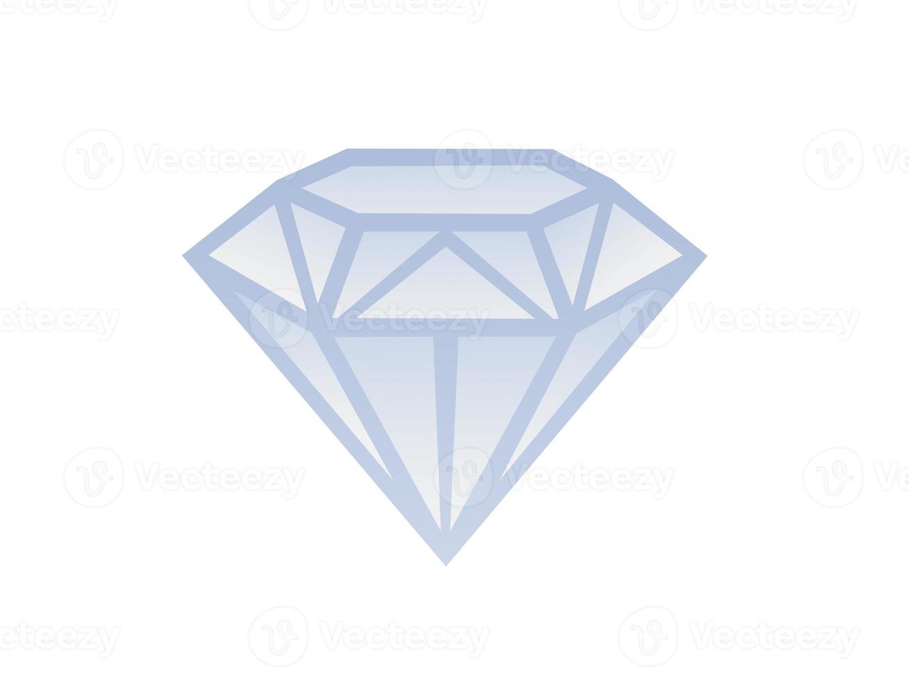 A realistic diamond. No gradient mesh on white background photo