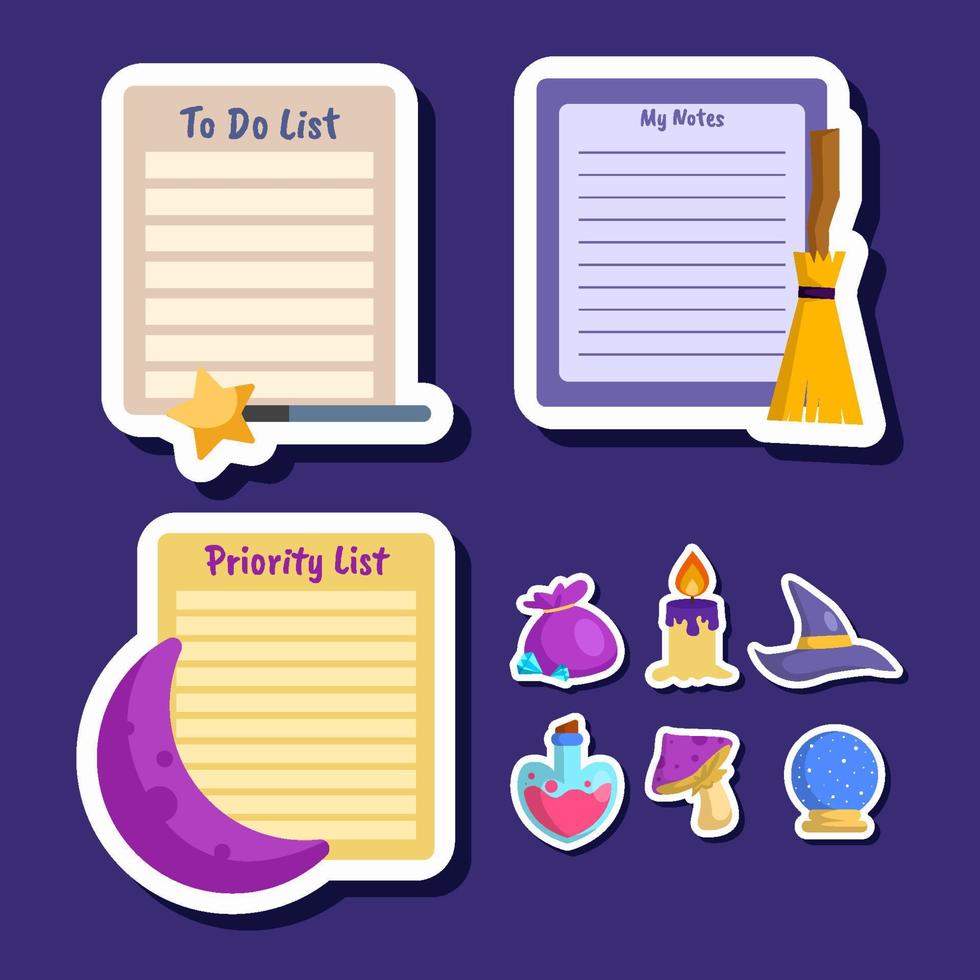 Fantasy Themed Journaling Sticker vector