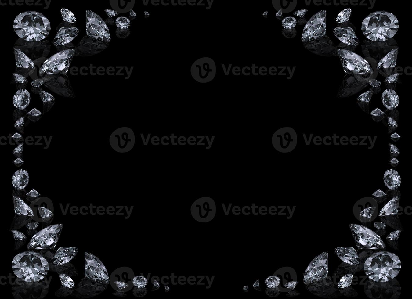 Diamonds background with space for text. 3D render photo