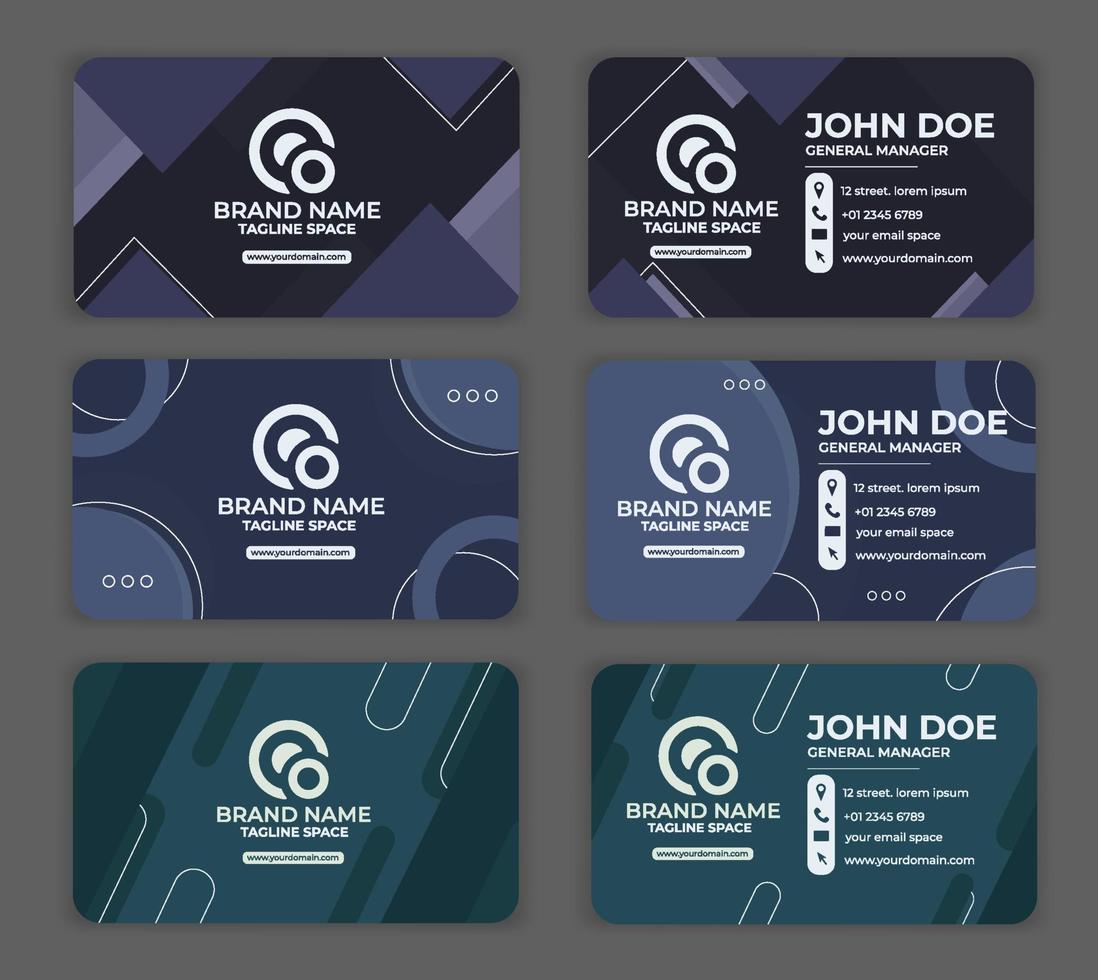 Business Card Monochromatic Flat Template vector