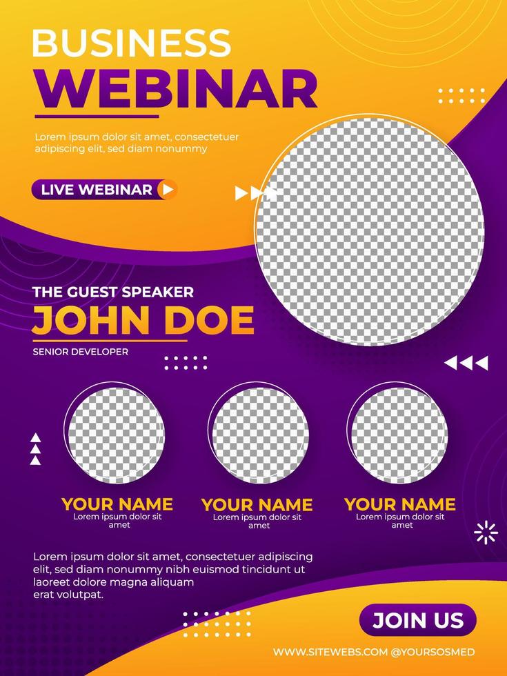 Webinar Modern Template Poster vector