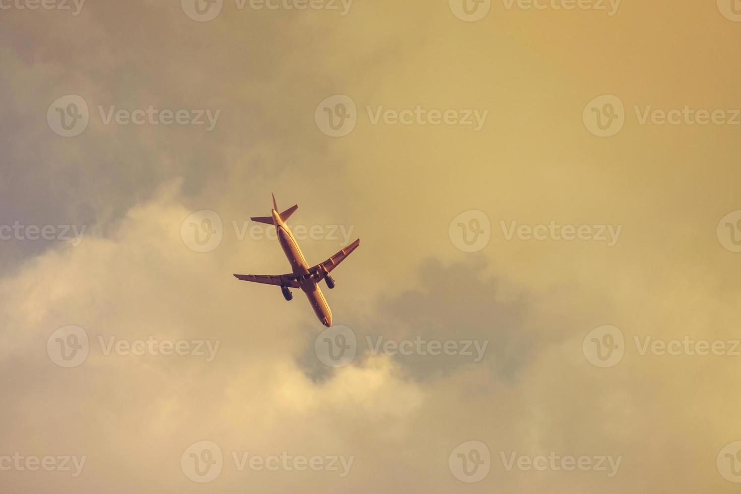 blue sky and airplane image photo