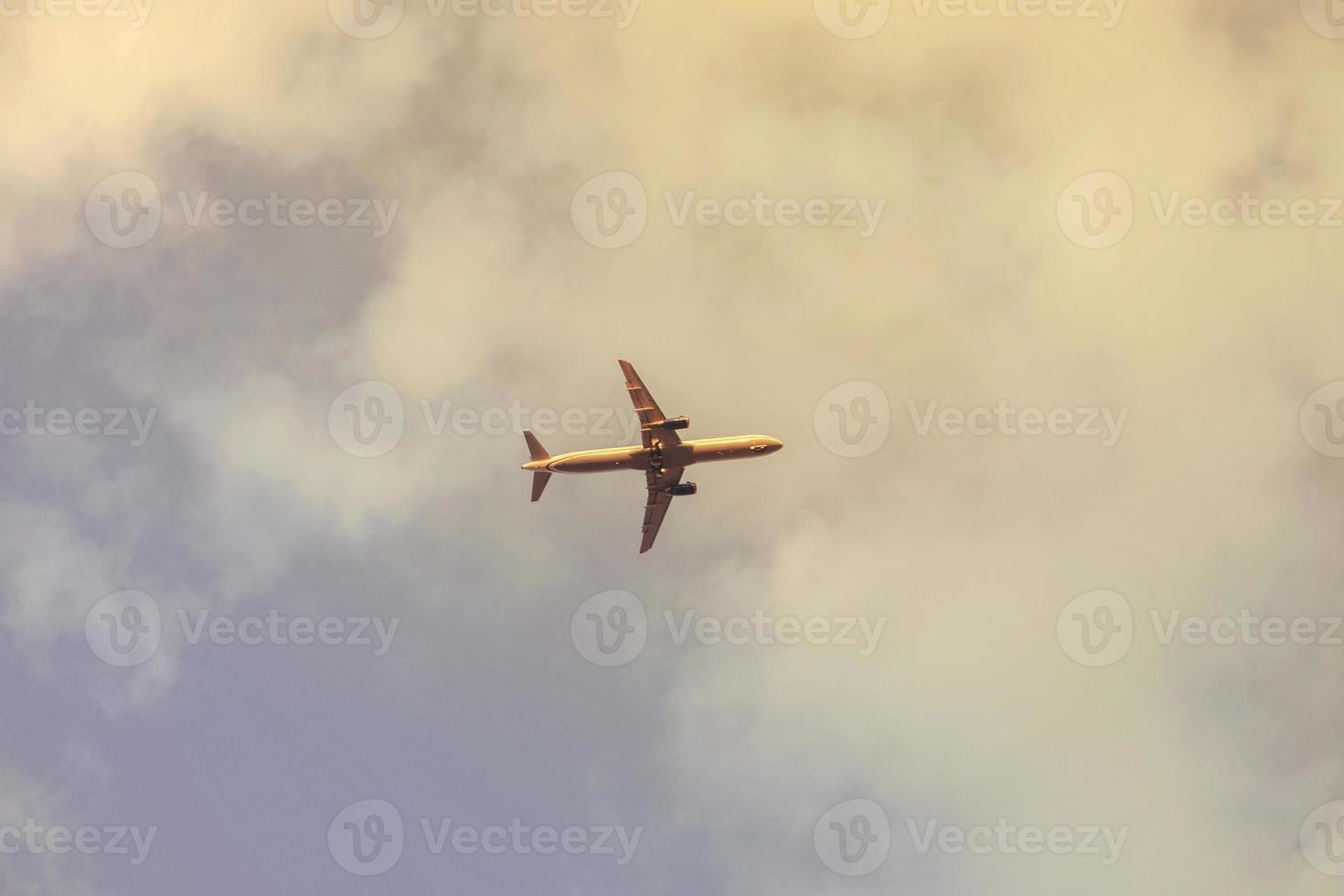 blue sky and airplane image photo