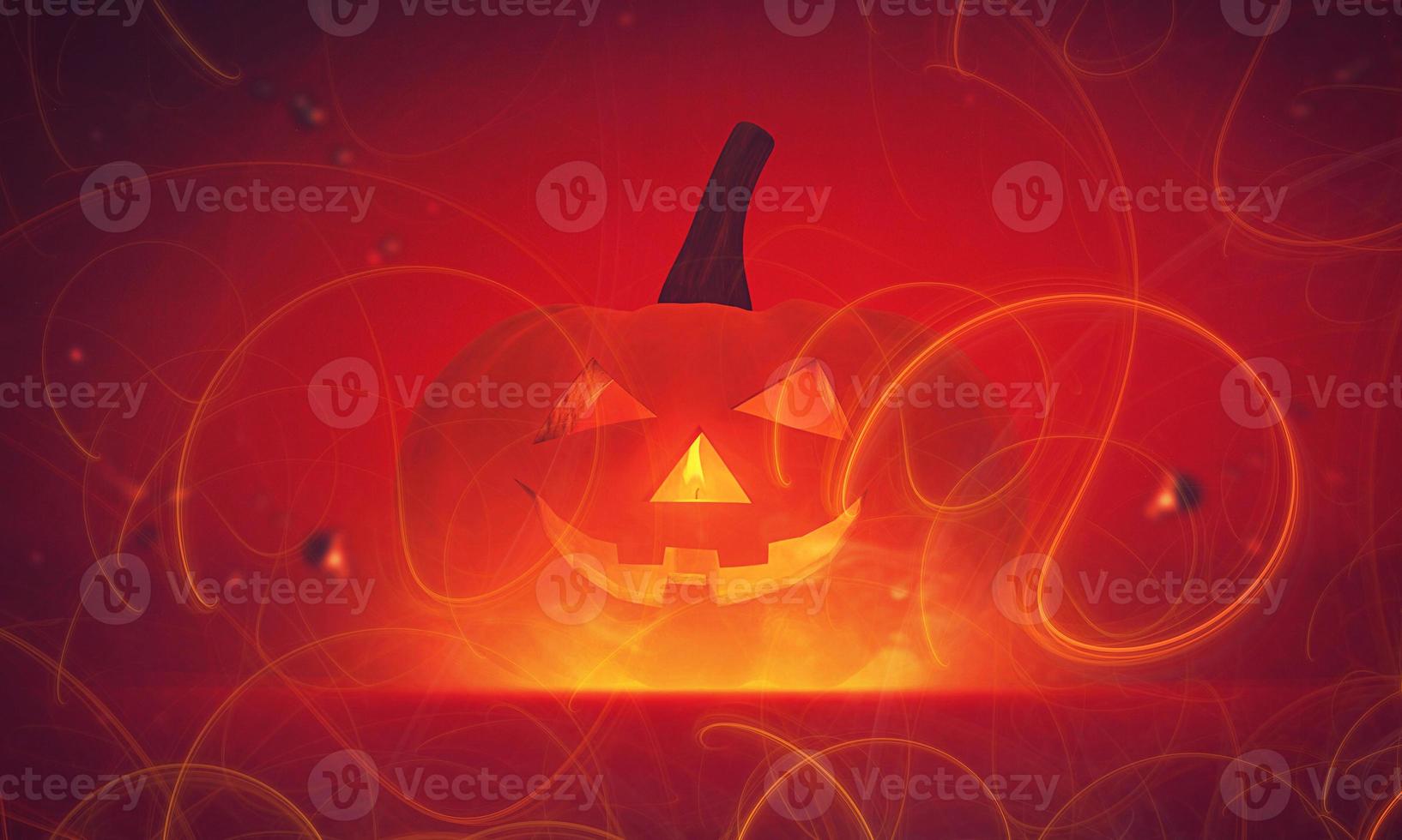 halloween pumpkin on orange background photo