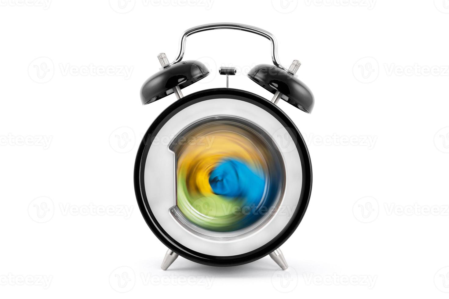 clock and washing machine advertising image photo