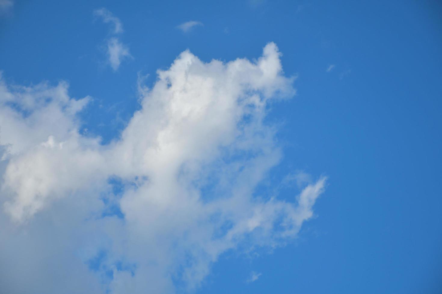 White clouds blue sky. Cloudy weather timelapse. Beauty of color and light in summer. Abstract nature background fluffy, puffy cloudscape in air. High relaxing sunny cumulus in 3D render photo