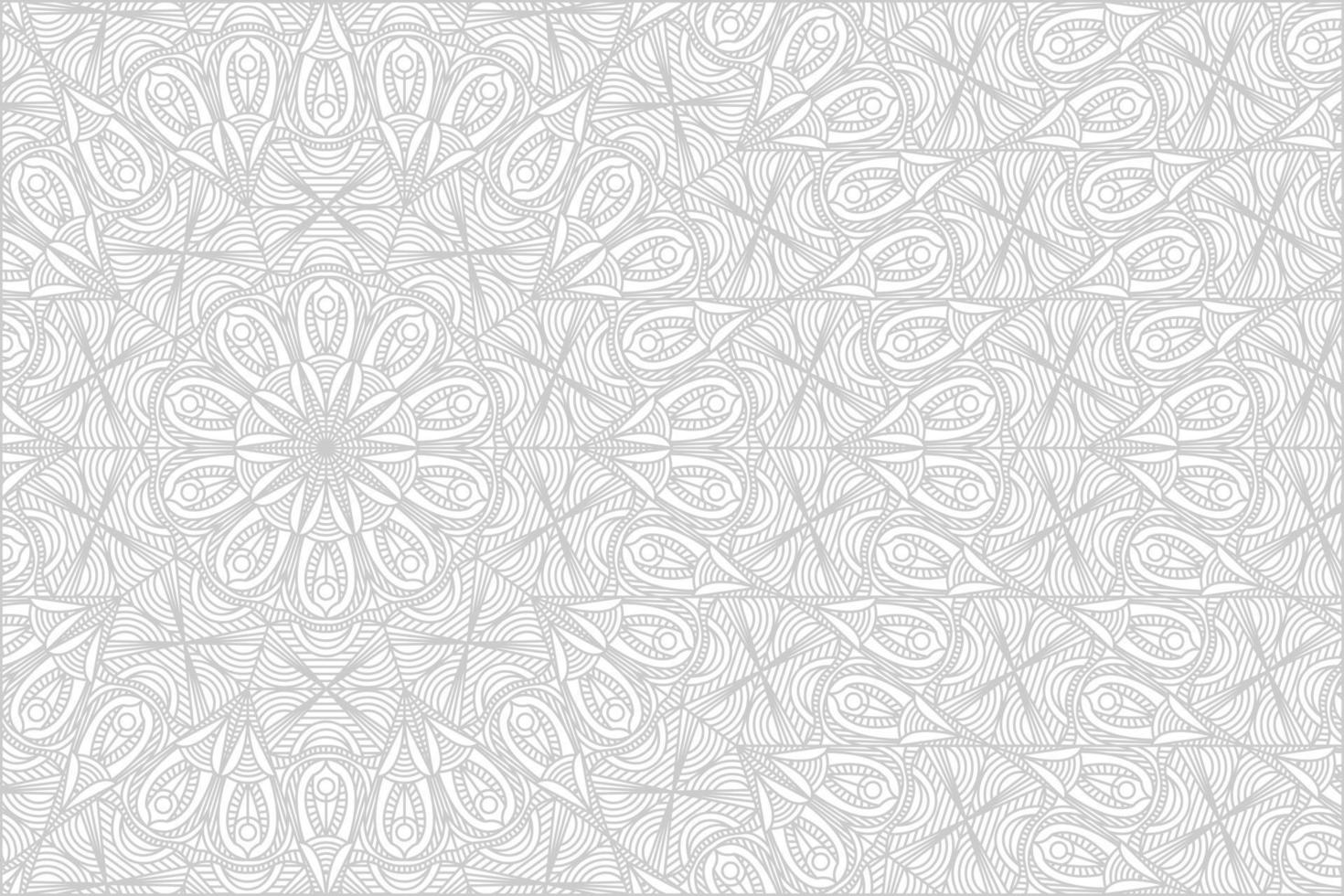 white line mandala background vector