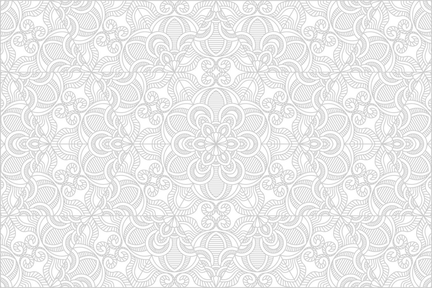 fondo de mandala de línea blanca vector