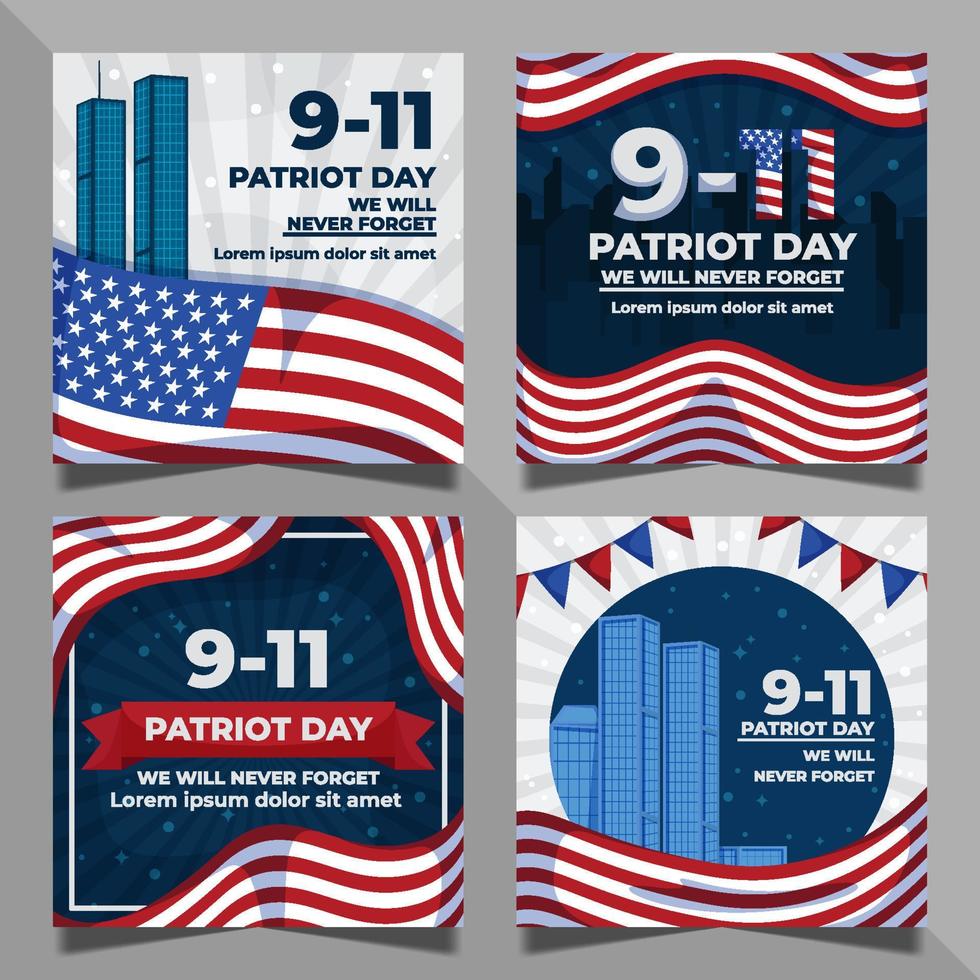 9 11 Social Media Post vector