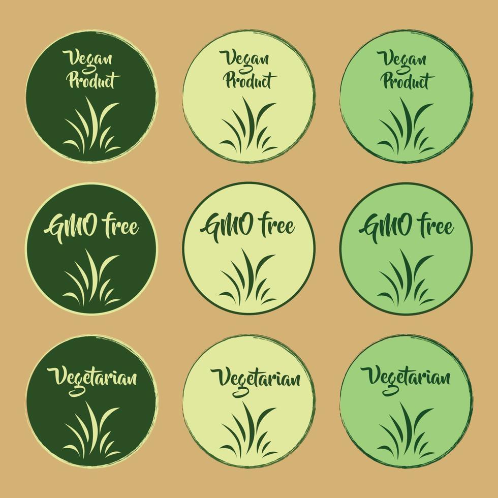 Eco-friendly logos, labels, or stamp set vector