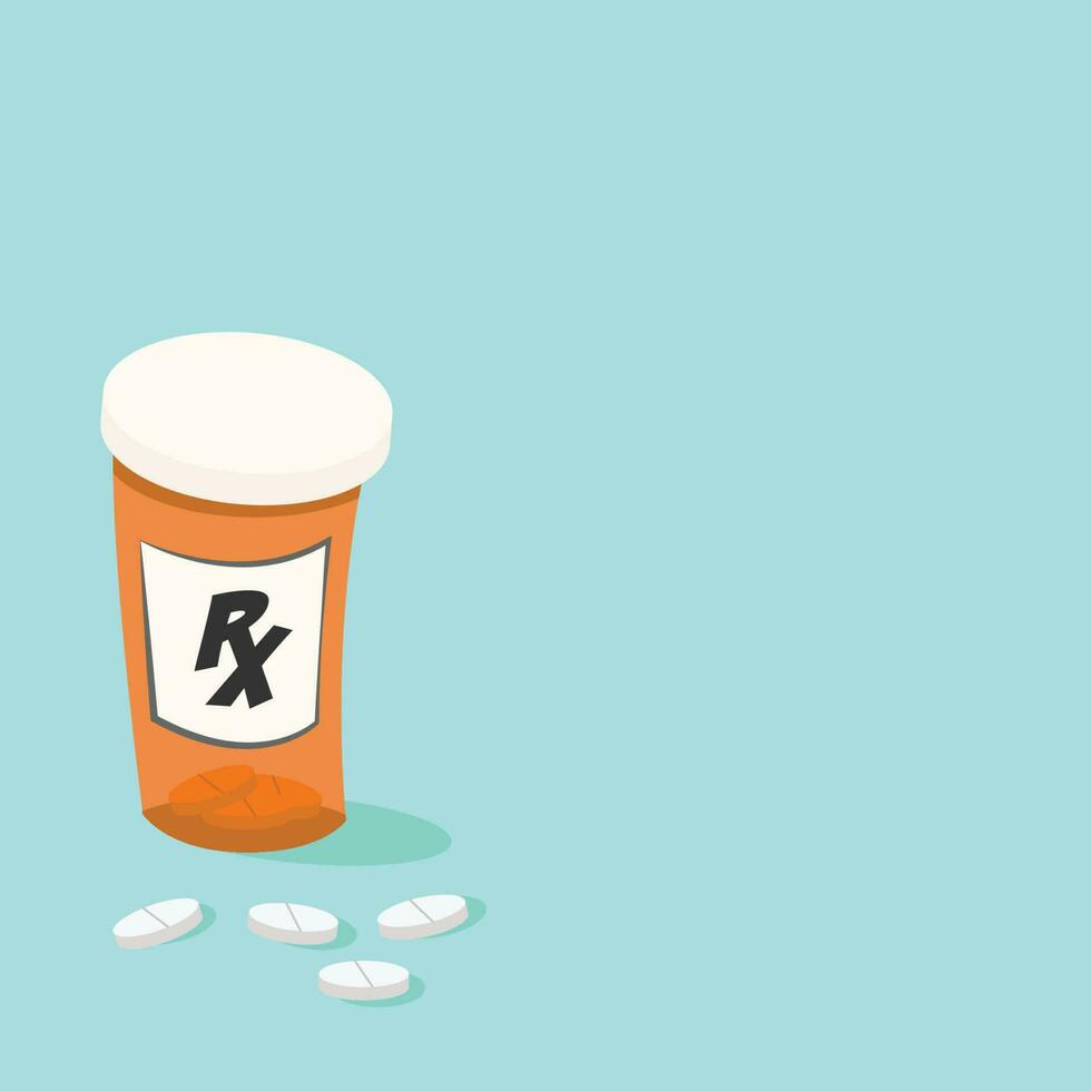 Prescription bottle with pills vector