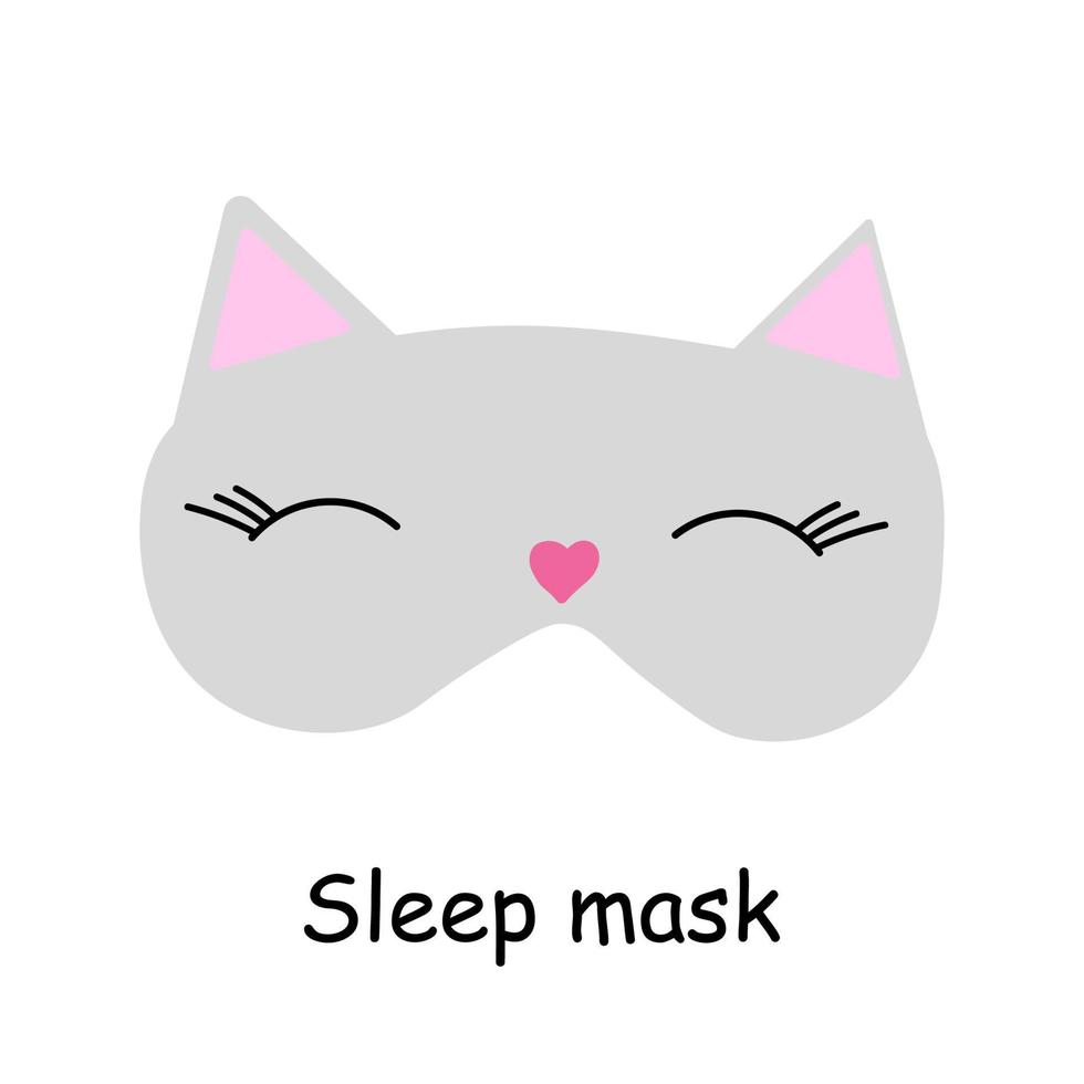 Elements for the bathroom illustration of a sleep mask in the form of a cat. Bathroom illustration vector