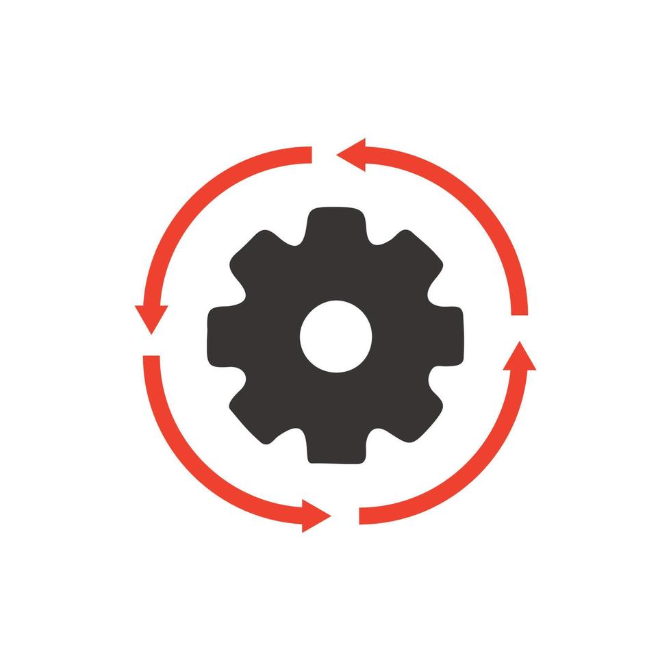 Illustration of gear icon and logo, settings, running. vector design for websites, apps.