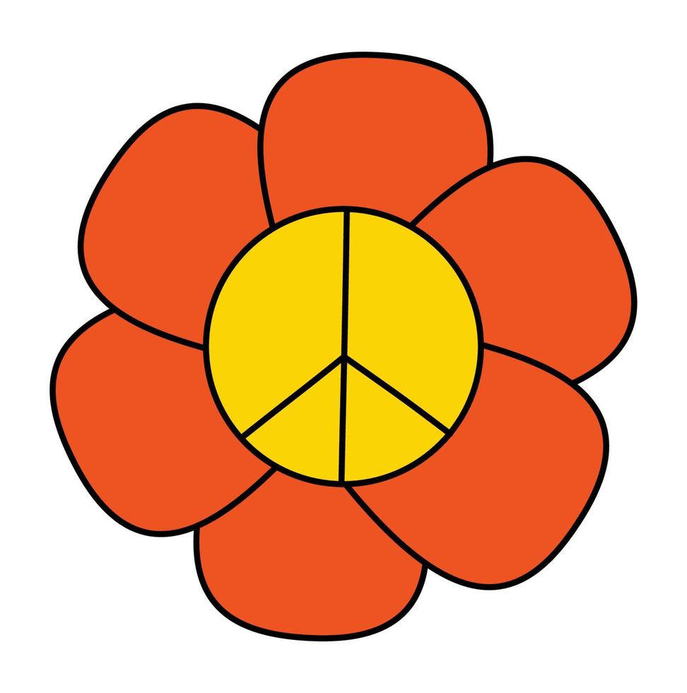 pegatina flor del pacifico. símbolo hippie vector