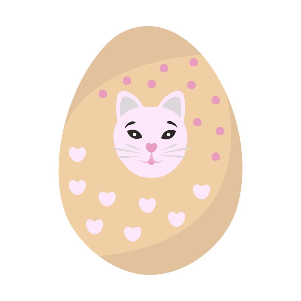 Easter egg with a cat muzzle vector