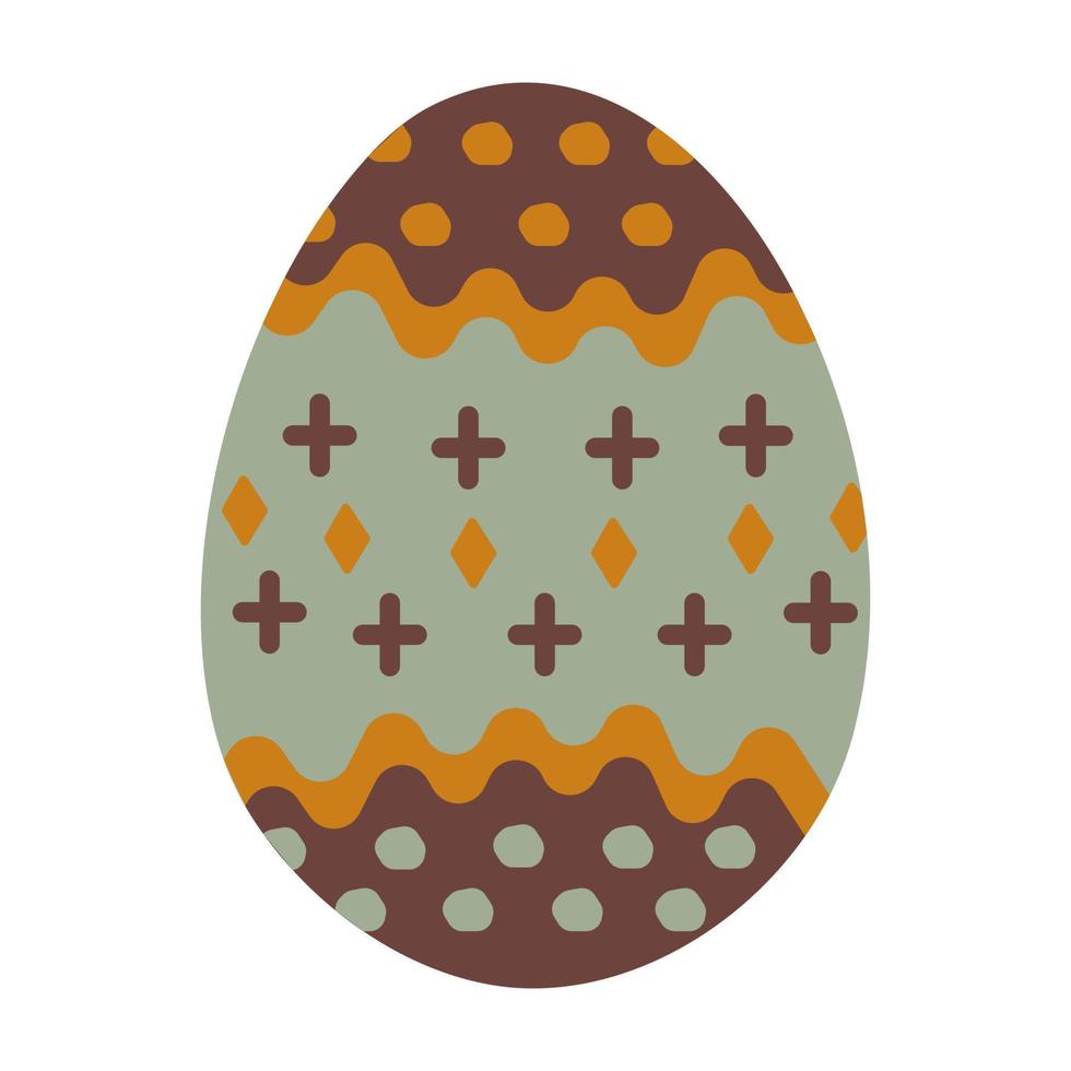 Green-brown easter egg with orange spots vector