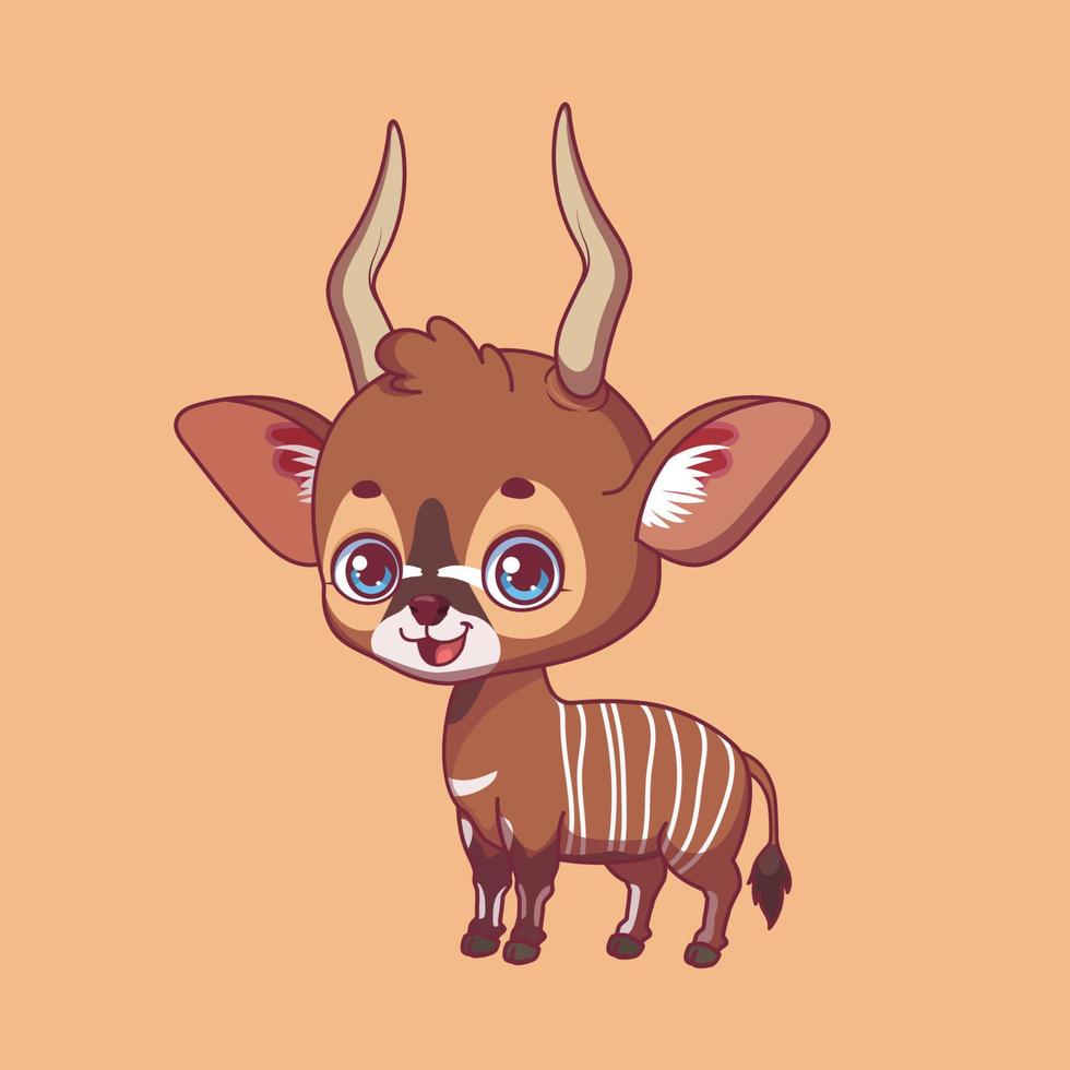 Illustration of a cartoon bongo on colorful background vector