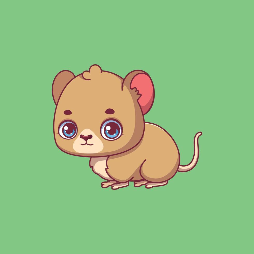 Illustration of a cartoon pika on colorful background vector